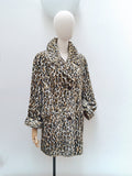 1960s Leopard print velveteen coat - Medium Large