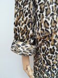 1960s Leopard print velveteen coat - Medium Large