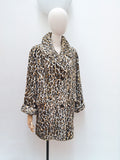 1960s Leopard print velveteen coat - Medium Large