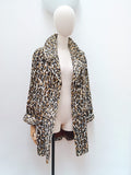 1960s Leopard print velveteen coat - Medium Large