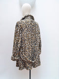 1960s Leopard print velveteen coat - Medium Large