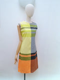 1960s Colour block cotton dress - Extra small