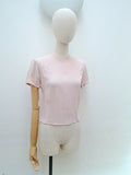 1940s 50s Embroidered crepe blouse - Extra small
