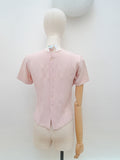 1940s 50s Embroidered crepe blouse - Extra small