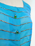 1950s Sheer lurex stripe top - Small