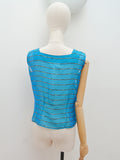 1950s Sheer lurex stripe top - Small