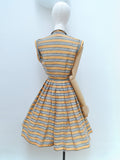 1950s Stripe organza day dress - Extra small