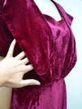 1930s Silk velvet evening dress - Small