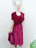 1930s Silk velvet evening dress - Small