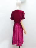 1930s Silk velvet evening dress - Small