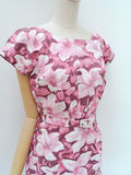 1950s 60s Printed cotton day dress - Large