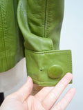 1970s Green leather fitted jacket - Extra small