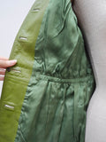 1970s Green leather fitted jacket - Extra small