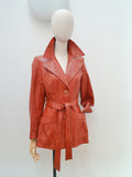 1970s Belted leather jacket - Small