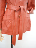 1970s Belted leather jacket - Small