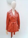 1970s Belted leather jacket - Small