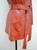 1970s Belted leather jacket - Small