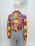 1970s Patchwork cotton blouse or light jacket - Extra small Small