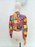 1970s Patchwork cotton blouse or light jacket - Extra small Small