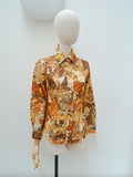 1970s Toulouse Lautrec print blouse - Extra small Small