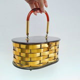 1950s Dorset Rex lucite & brass box handbag