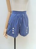 1950s Stripe shorts with pockets - Extra small