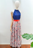 1970s Full circle maxi skirt halterneck dress - Medium