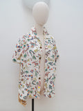 1950s Printed mexican shirt with coin buttons