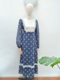 1970s Novelty cameo portrait print maxi dress - Extra small