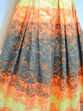 1950s Blanes printed orange dress - Small