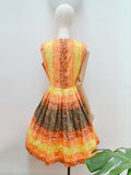 1950s Blanes printed orange dress - Small