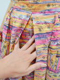 1950s Printed cotton skirt with pockets - Extra small