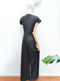 1970s Fishnet black jumpsuit - Small Medium