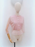 1940s 50s Sheer pin tuck blouse - Small