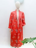 1940s 50s Silk satin robe - Medium Large