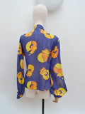 1970s St Michael cotton pussybow blouse - Large