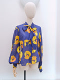 1970s St Michael cotton pussybow blouse - Large