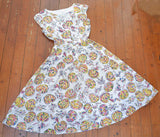 1950s Mexican printed cotton dress - Small