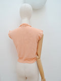 1950s Cap sleeve sweater top - Small