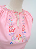 1960s Hand embroidered folk blouse - Extra small