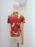 1970s Novelty jungle print blouse - Extra X small