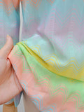 1970s Pastel zigzag blouse - Small