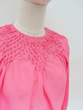 1970s 80s Smocking detail blouse - Medium Large