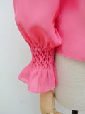 1970s 80s Smocking detail blouse - Medium Large