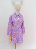 1960s Daisy print shirt dress - Small