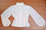 1970s Lace balloon sleeve blouse - Small