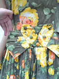 1950s Rose print Carnegie dress - Small Medium