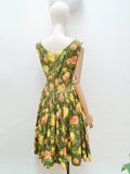 1950s Rose print Carnegie dress - Small Medium