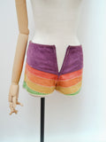 1970s Rainbow suede hotpants - XS