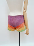 1970s Rainbow suede hotpants - XS